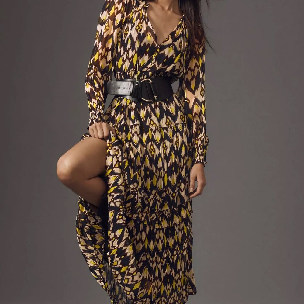 ANTHROPOLOGIE - The Marais Printed Chiffon Maxi Dress Size Medium M